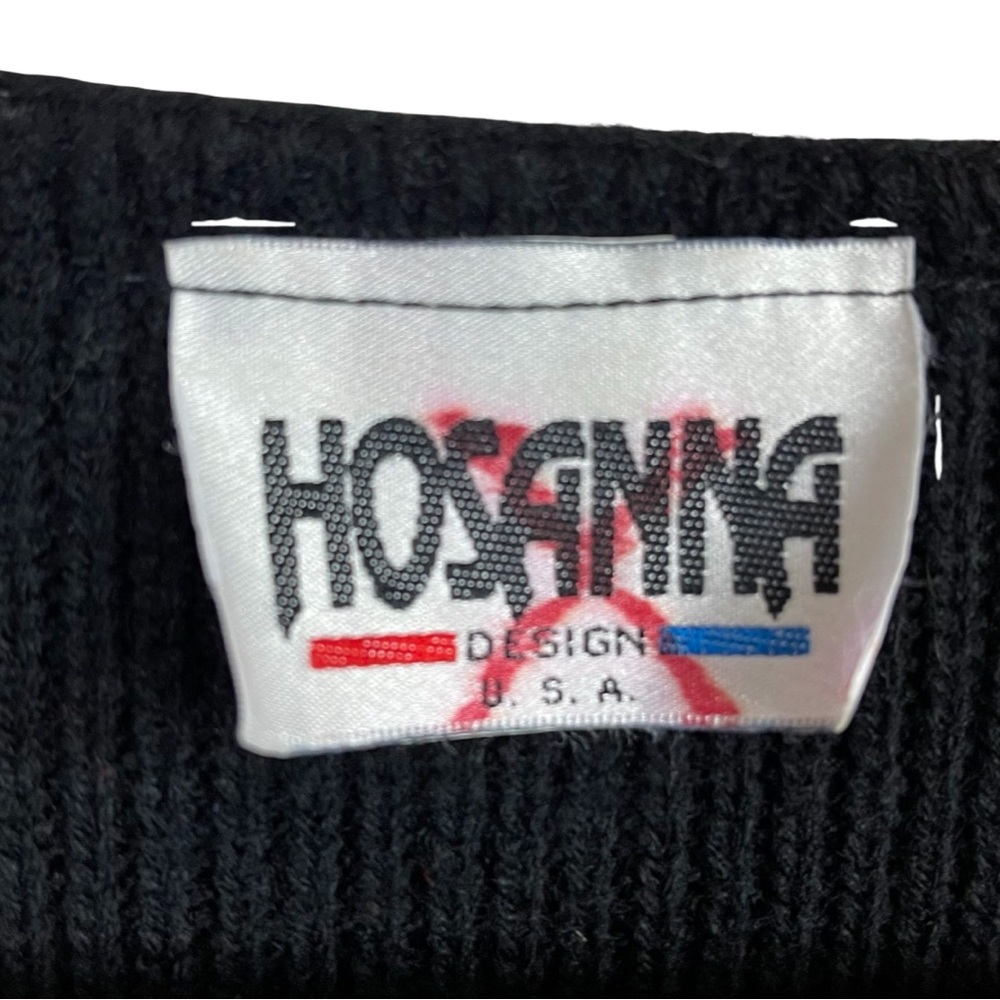 Vintage Hosanna Embellished V-Neck Sweater OS (See Measurements) Black - Picture 4 of 7